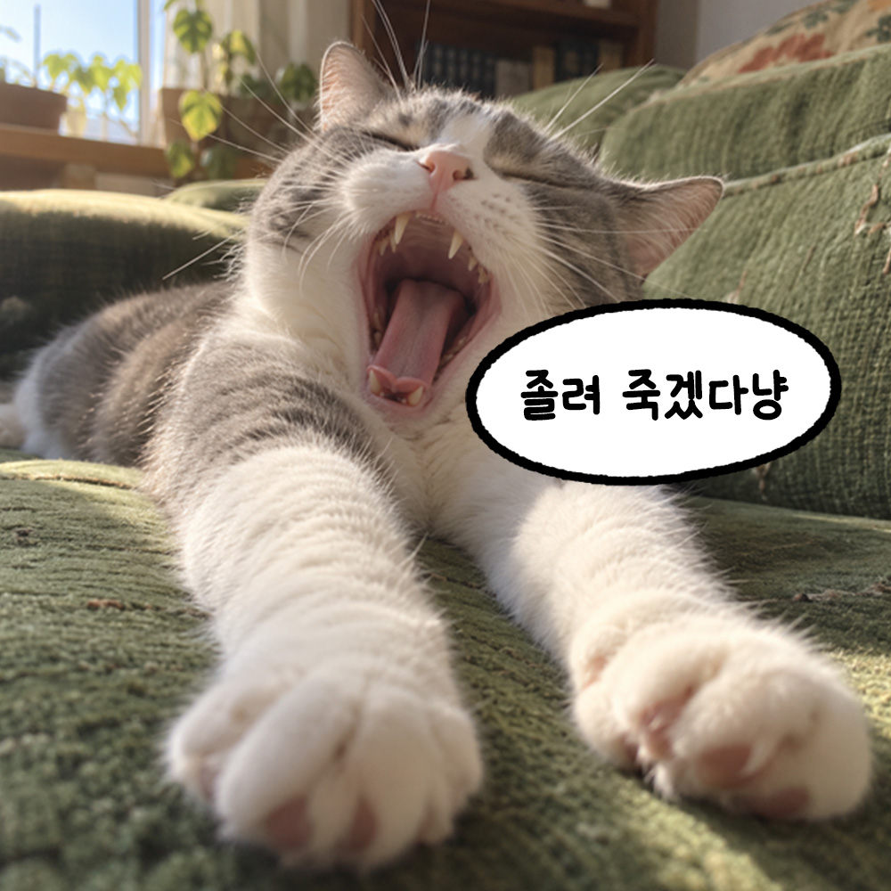 졸려 죽겠다냥